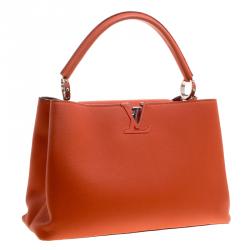 Pre Owned Louis Vuitton Corall Taurillon Leather Capucines MM Bag