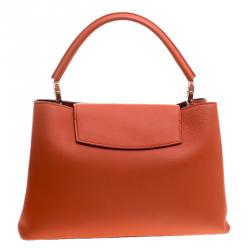 Pre Owned Louis Vuitton Corall Taurillon Leather Capucines MM Bag