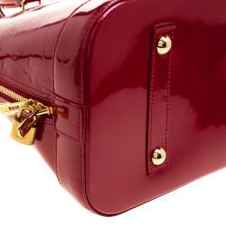 Pre Owned Louis Vuitton Red Monogram Vernis Alma GM Bag