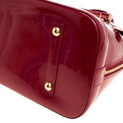 Pre Owned Louis Vuitton Red Monogram Vernis Alma GM Bag