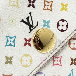 مملوكة مسبقًا Louis Vuitton White Multicolor Canvas Sarah Wallet