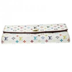 مملوكة مسبقًا Louis Vuitton White Multicolor Canvas Sarah Wallet