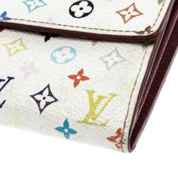 مملوكة مسبقًا Louis Vuitton White Multicolor Canvas Sarah Wallet
