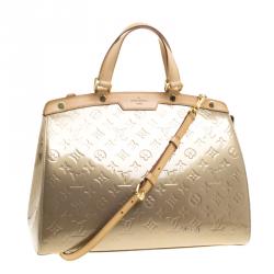 Pre Owned Louis Vuitton Beige Poudre Monogram Vernis Brea GM Bag