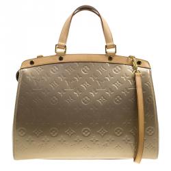 Pre Owned Louis Vuitton Beige Poudre Monogram Vernis Brea GM Bag