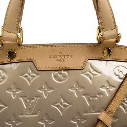 Pre Owned Louis Vuitton Beige Poudre Monogram Vernis Brea GM Bag