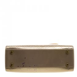 Pre Owned Louis Vuitton Beige Poudre Monogram Vernis Brea GM Bag