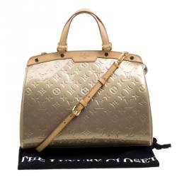 Pre Owned Louis Vuitton Beige Poudre Monogram Vernis Brea GM Bag