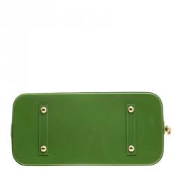 Pre Owned Louis Vuitton Vert Tonic Monogram Vernis Alma GM Bag