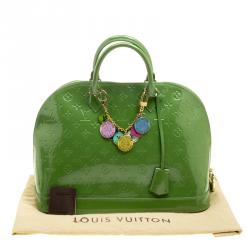 Pre Owned Louis Vuitton Vert Tonic Monogram Vernis Alma GM Bag
