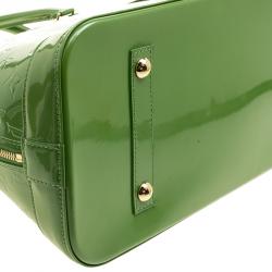 Pre Owned Louis Vuitton Vert Tonic Monogram Vernis Alma GM Bag