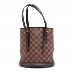 Pre Owned Louis Vuitton Damier Ebene Canvas Marais Bucket Bag