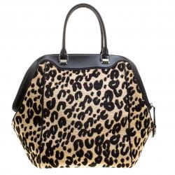 Pre Owned حقيبة لوي فيتون نورث ساوث ستيفن سبراوز إصدار محدود جلد وقماش شنيل فهد بيج