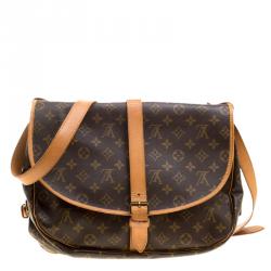 Pre Owned Louis Vuitton Monogram Canvas Saumur Messenger 35 Bag