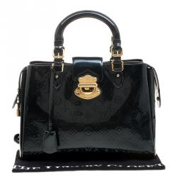 Pre Owned Louis Vuitton Bleu Nuit Monogram Vernis Melrose Avenue Tote