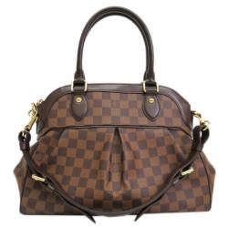 Pre Owned Louis Vuitton Brown Canvas Damier Ebene Trevi Tote PM