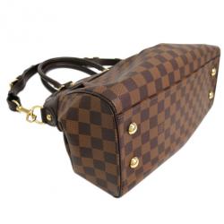 Pre Owned Louis Vuitton Brown Canvas Damier Ebene Trevi Tote PM
