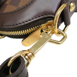 Pre Owned Louis Vuitton Brown Canvas Damier Ebene Trevi Tote PM