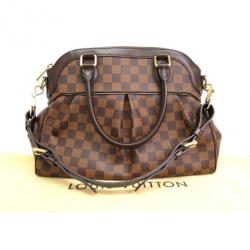 Pre Owned Louis Vuitton Brown Canvas Damier Ebene Trevi Tote PM