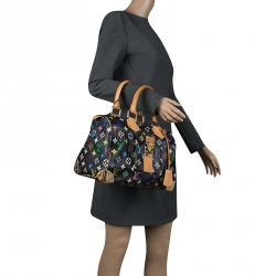 Pre Owned Louis Vuitton Black Multicolor Monogram Canvas Speedy 30