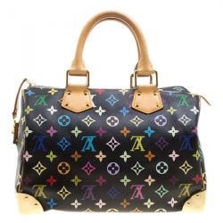 Pre Owned Louis Vuitton Black Multicolor Monogram Canvas Speedy 30