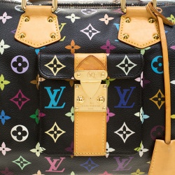 Pre Owned Louis Vuitton Black Multicolor Monogram Canvas Speedy 30