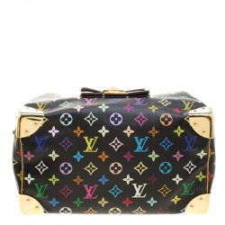Pre Owned Louis Vuitton Black Multicolor Monogram Canvas Speedy 30