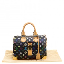 Pre Owned Louis Vuitton Black Multicolor Monogram Canvas Speedy 30