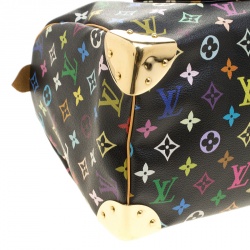 Pre Owned Louis Vuitton Black Multicolor Monogram Canvas Speedy 30