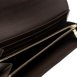 Pre Owned Louis Vuitton Damier Ebene Canvas Sarah Wallet