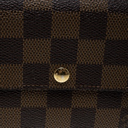 Pre Owned Louis Vuitton Damier Ebene Canvas Sarah Wallet