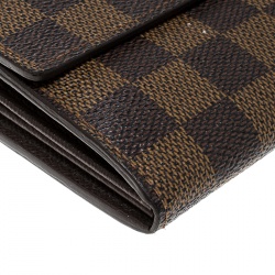 Pre Owned Louis Vuitton Damier Ebene Canvas Sarah Wallet