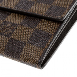 Pre Owned Louis Vuitton Damier Ebene Canvas Sarah Wallet