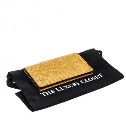 مملوكة مسبقًا محفظة لوي فيتون نقود وبطاقة إئتمان جلد أيبي صفراء تاسيل