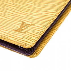 مملوكة مسبقًا محفظة لوي فيتون نقود وبطاقة إئتمان جلد أيبي صفراء تاسيل