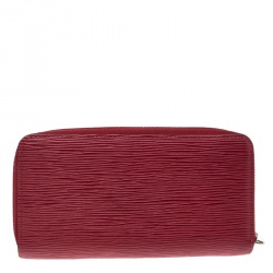 مملوكة مسبقًا محفظة لوي فيتون زيبي جلد إيبي أحمر