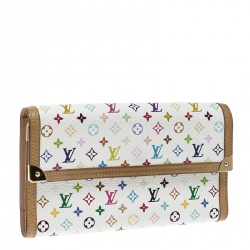 Louis Vuitton White Multicolor Monogram Canvas Porte Tresor International Wallet
