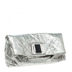 Pre Owned Louis Vuitton Silver Monogram Fabric Limited Edition Altair Clutch