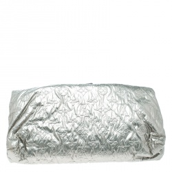 Pre Owned Louis Vuitton Silver Monogram Fabric Limited Edition Altair Clutch