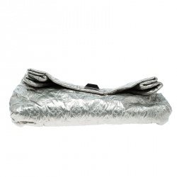 Pre Owned Louis Vuitton Silver Monogram Fabric Limited Edition Altair Clutch