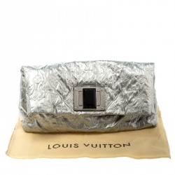 Pre Owned Louis Vuitton Silver Monogram Fabric Limited Edition Altair Clutch