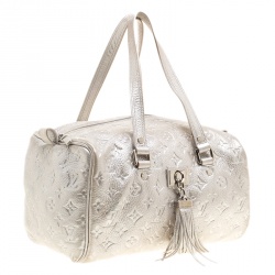 Pre Owned Louis Vuitton Silver Monogram Limited Edition Shimmer Comete Bag