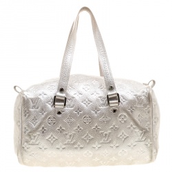 Pre Owned Louis Vuitton Silver Monogram Limited Edition Shimmer Comete Bag