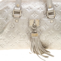 Pre Owned Louis Vuitton Silver Monogram Limited Edition Shimmer Comete Bag