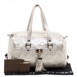 Pre Owned Louis Vuitton Silver Monogram Limited Edition Shimmer Comete Bag