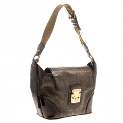 Pre Owned Louis Vuitton Bronze/Dark Brown Monogram Embossed Leather Limited Edition Sergent PM Bag