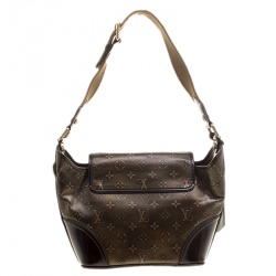 Pre Owned Louis Vuitton Bronze/Dark Brown Monogram Embossed Leather Limited Edition Sergent PM Bag