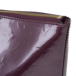 Pre Owned Louis Vuitton Violette Vernis Monogram Bellevue GM Tote