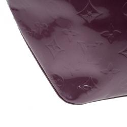 Pre Owned Louis Vuitton Violette Vernis Monogram Bellevue GM Tote