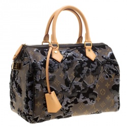 Pre Owned Louis Vuitton Monogram Canvas Limited Edition Fleur De Jais Speedy 30 Bag